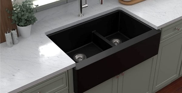 how to clean a black composite sink