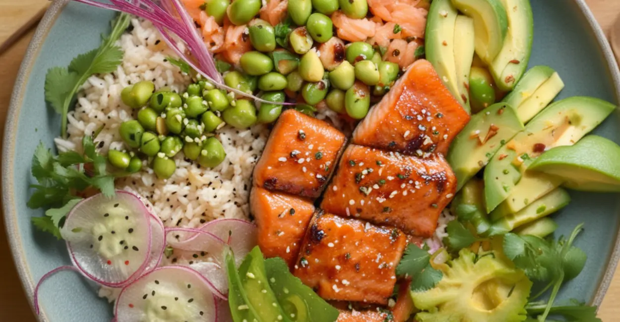 Honey Sriracha Salmon Bowls