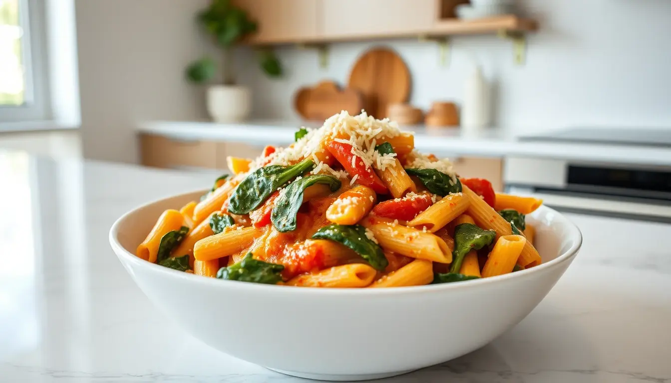 Spinach Tomato Pasta recipe
