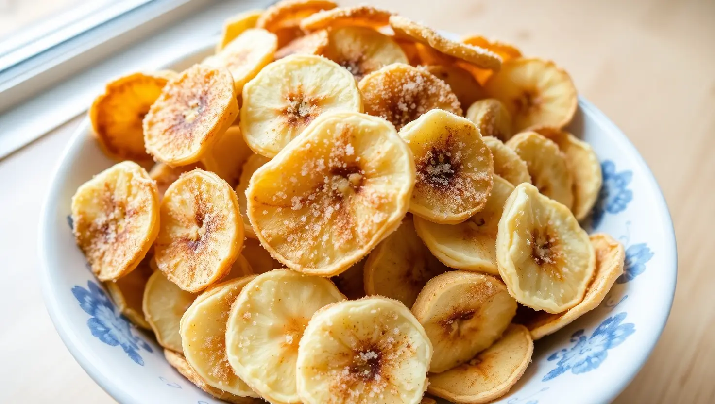 cinnamon sugar air fryer banana chips