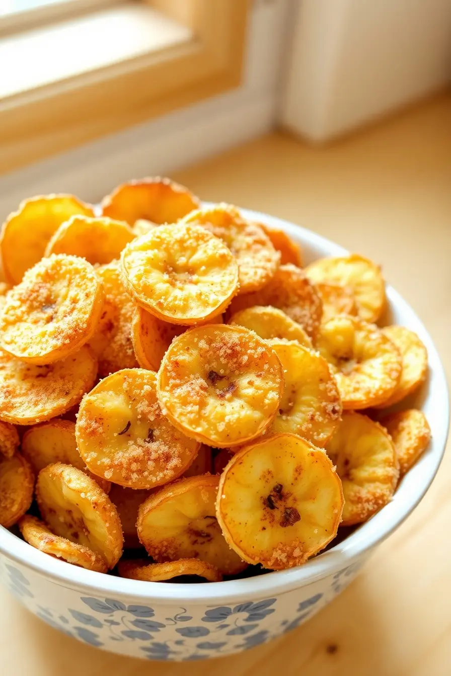 cinnamon sugar air fryer banana chips recipe
