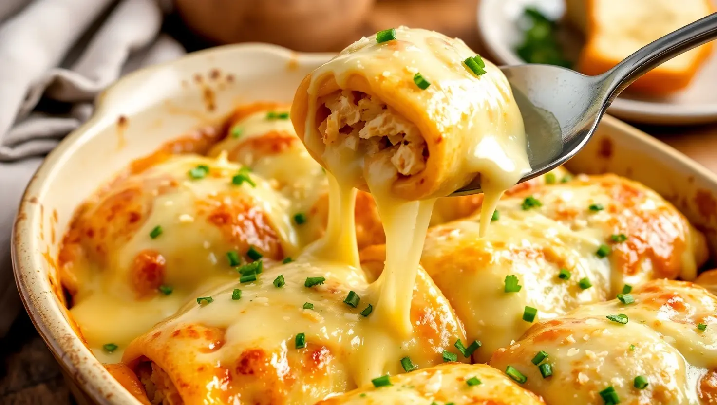 Chicken Alfredo Lasagna Rolls