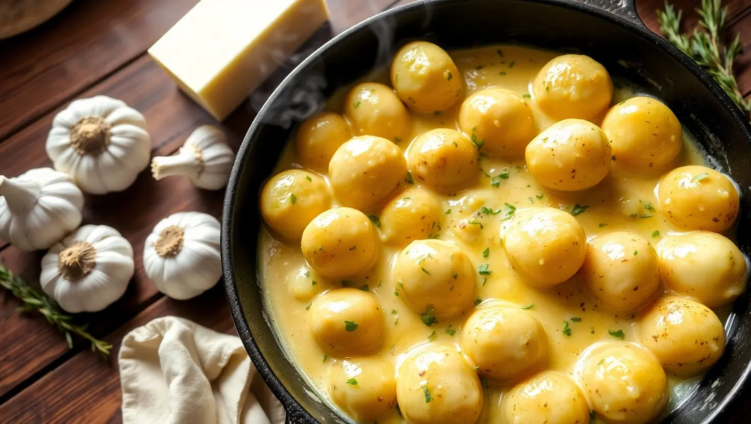 Creamy Garlic Sauce Potatoes Recipe