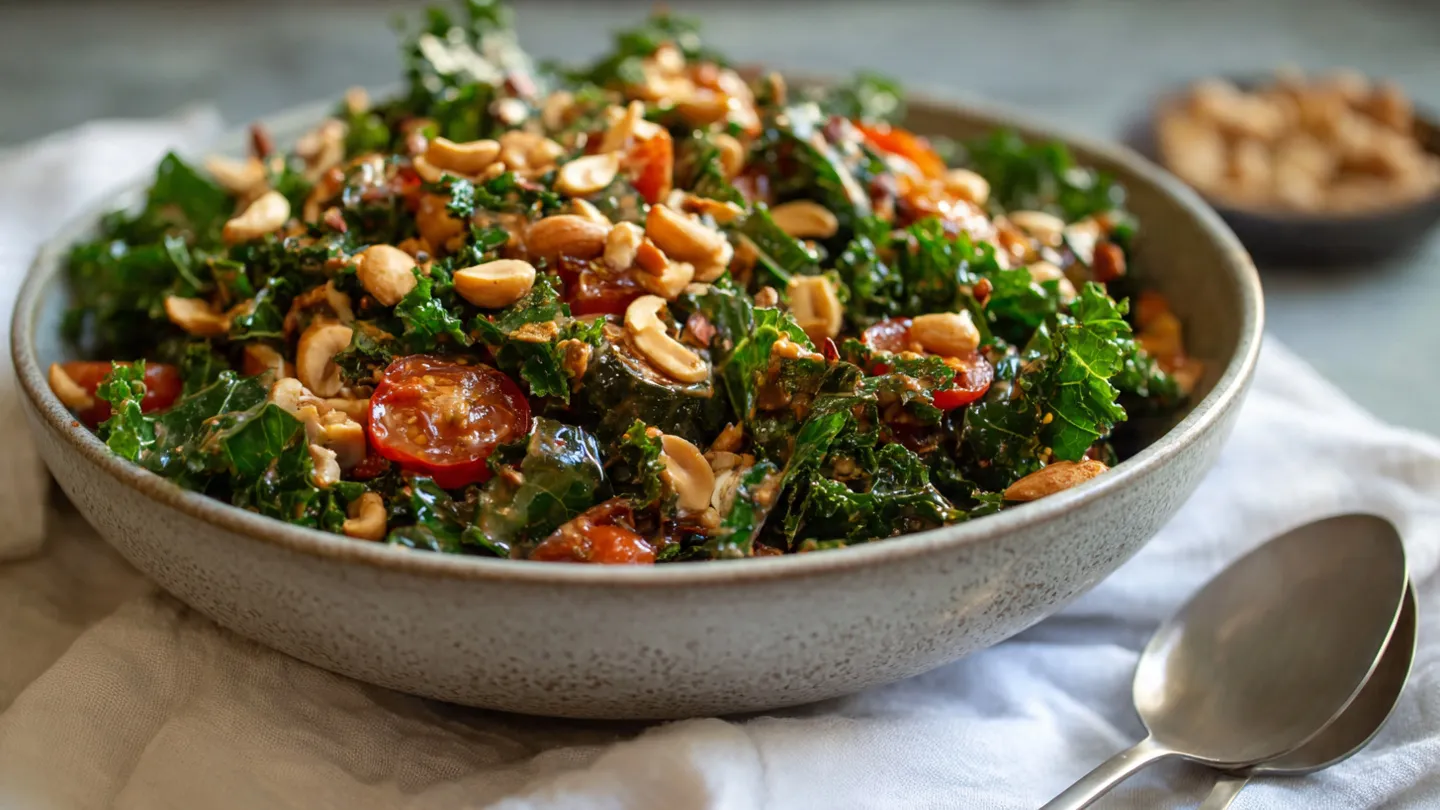 Roasted Peanut Kale Crunch Salad Recipe