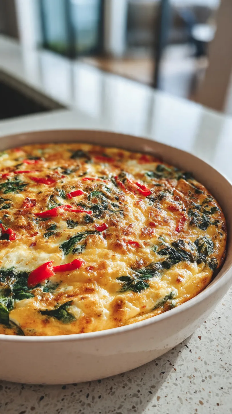 Air Fryer Spinach, Pepper and Havarti Frittata Recipe