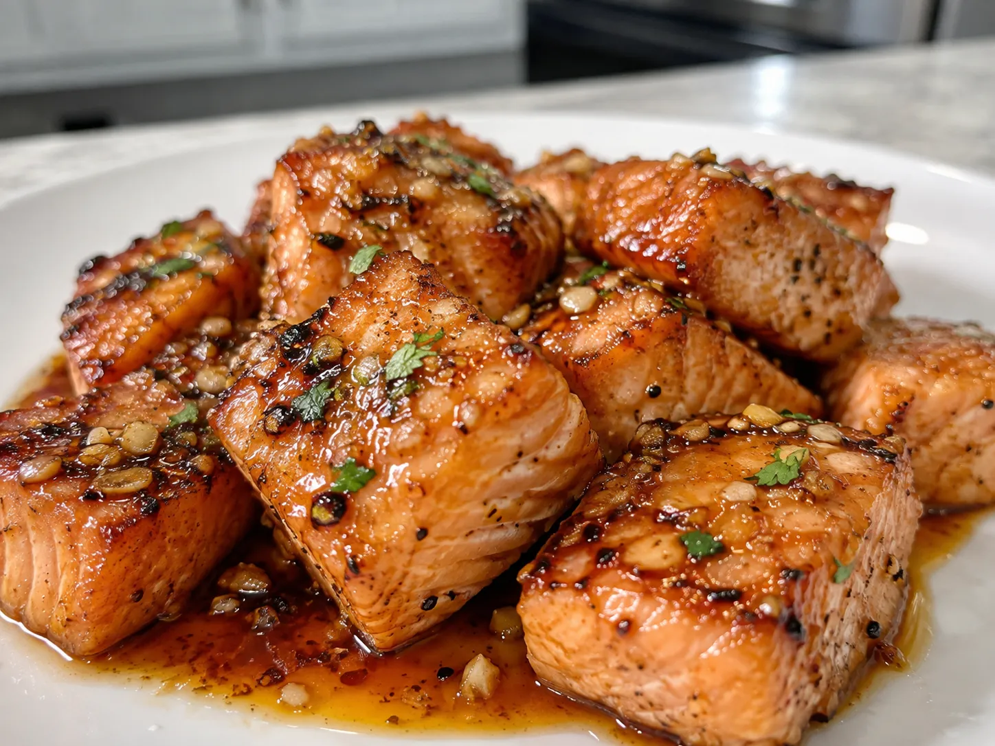 Honey Garlic Salmon Bites Recipe
