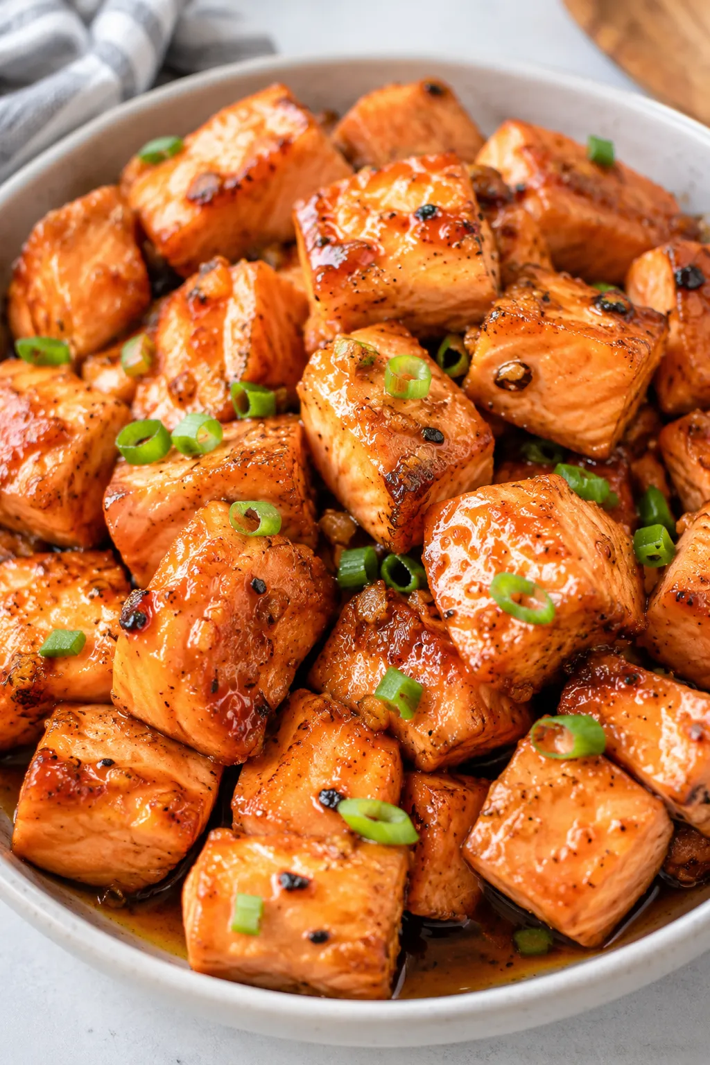 Honey Garlic Salmon Bites Recipe