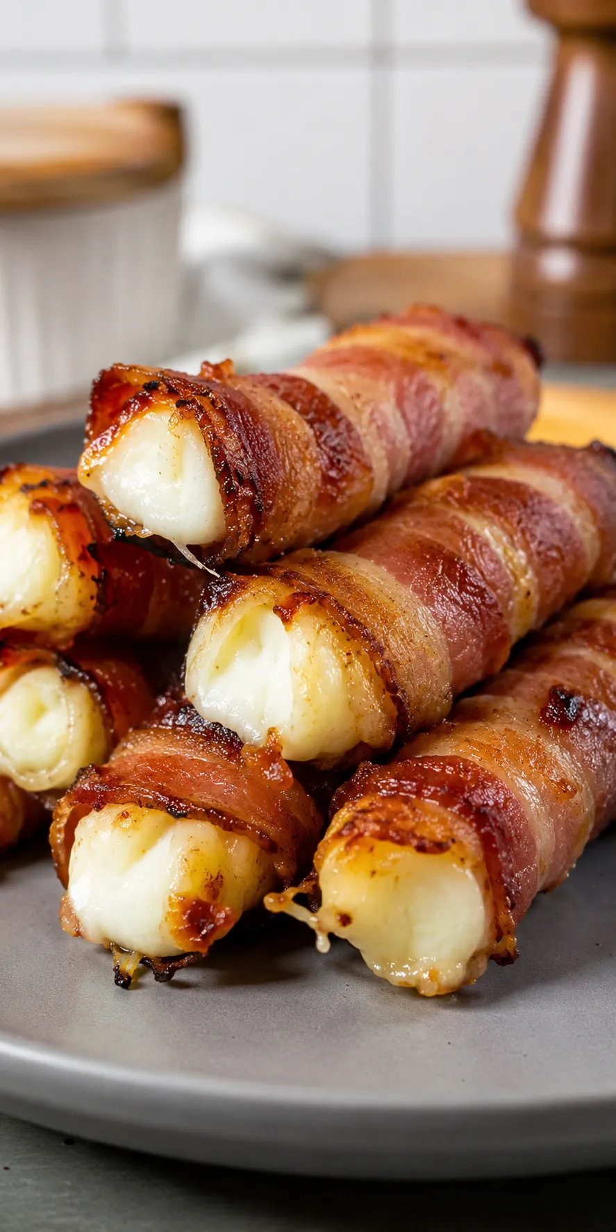 Bacon Wrapped Mozzarella Sticks Recipe