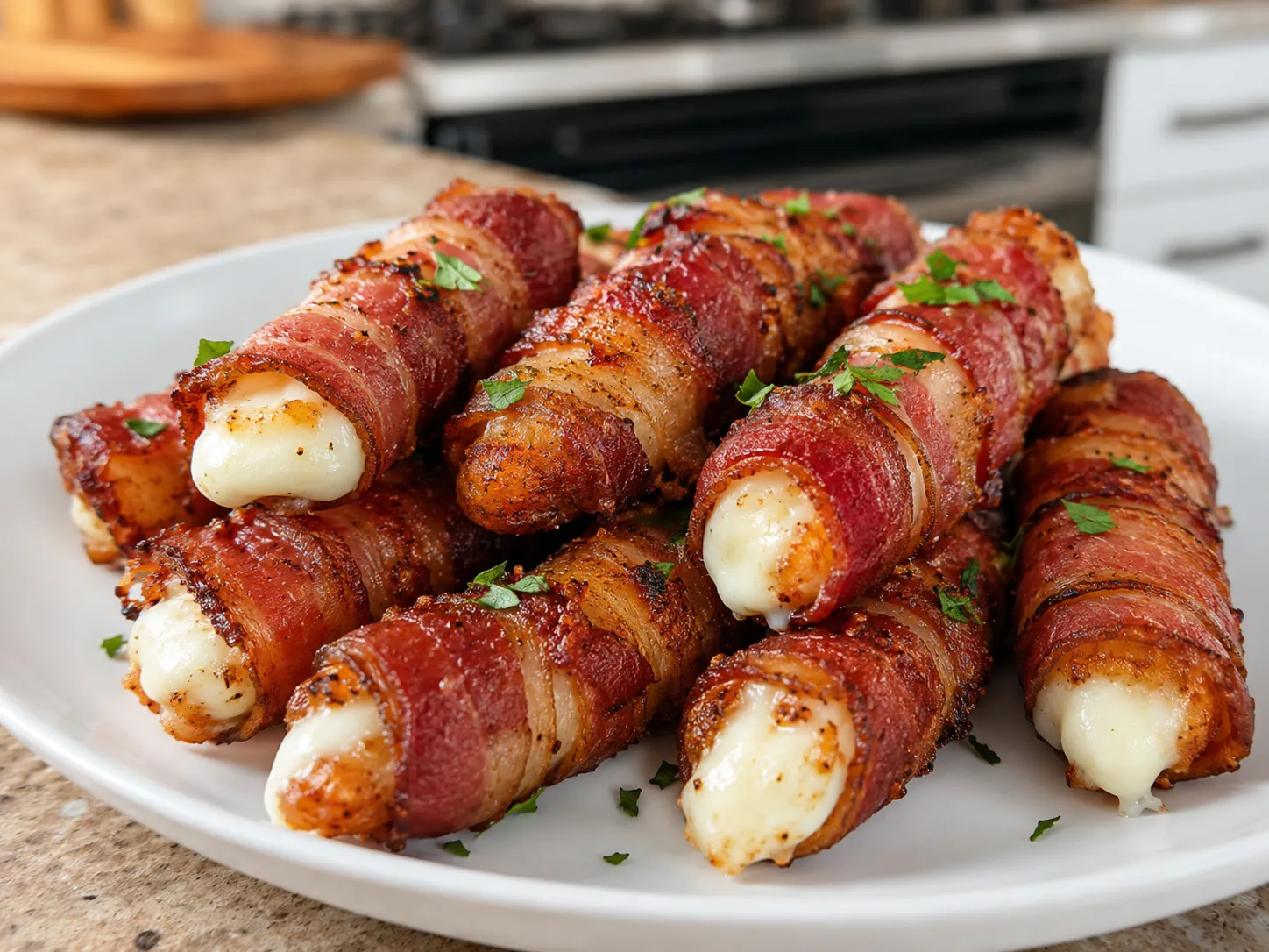 Bacon Wrapped Mozzarella Sticks Recipe
