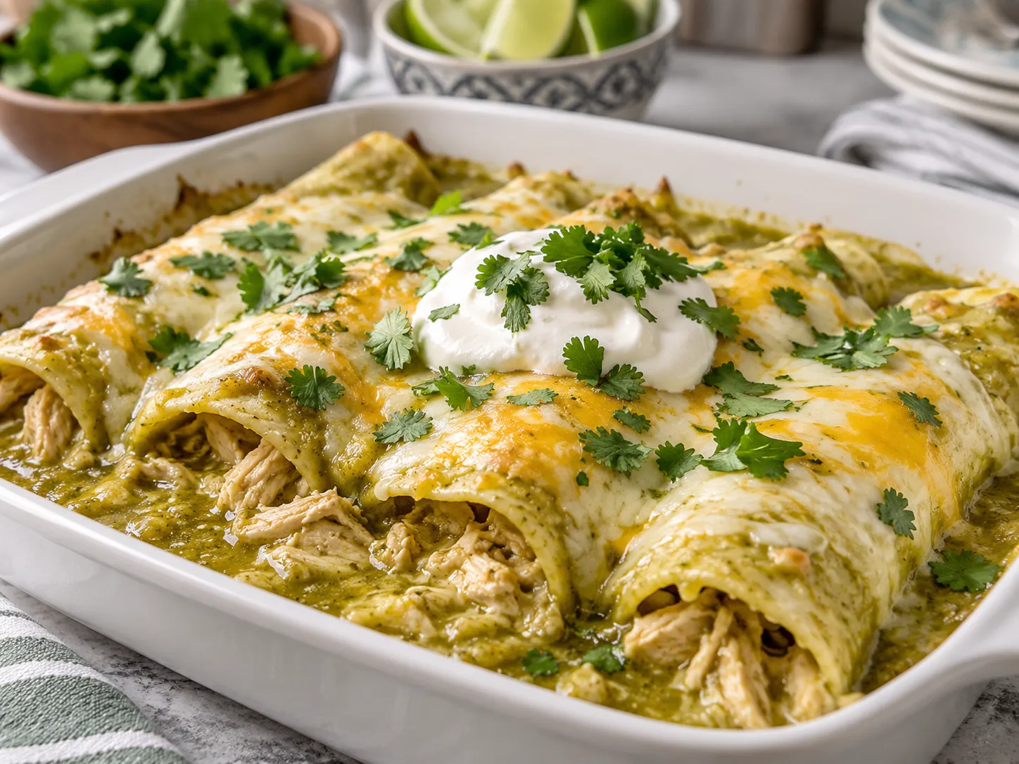 Crockpot Green Chicken Enchiladas Recipe