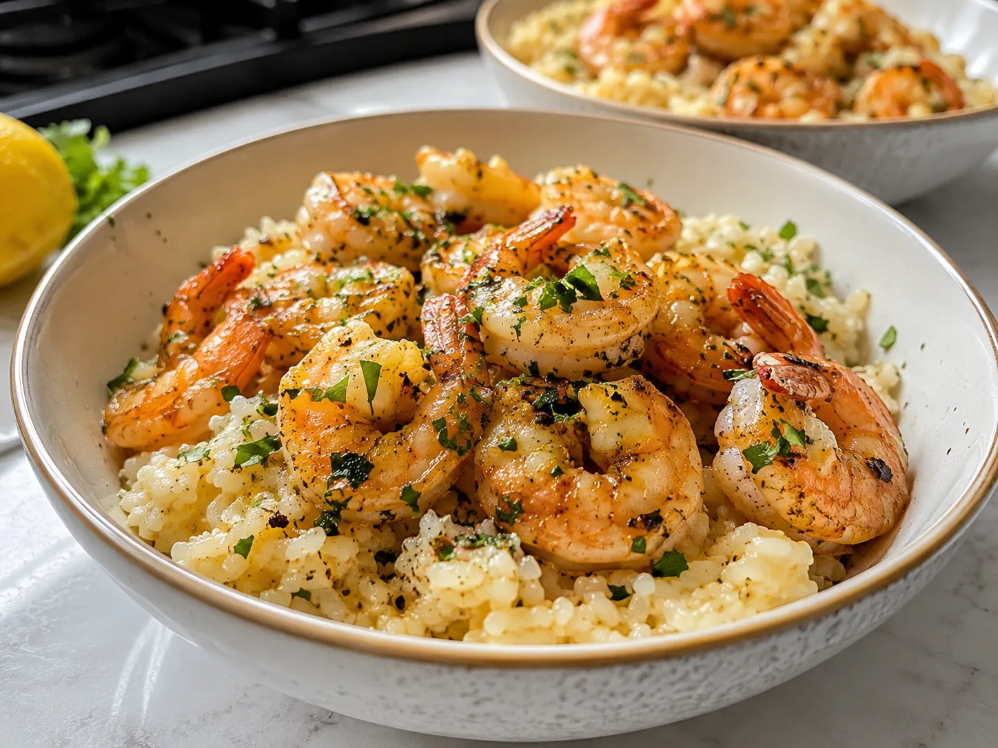 Garlic Butter Shrimp Rice Bowls Recipe