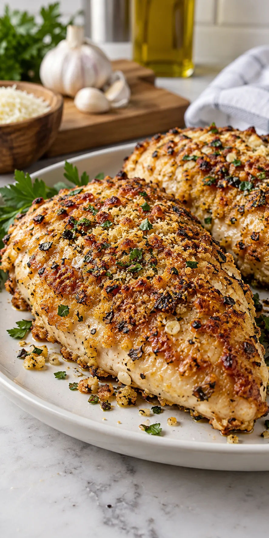 Garlic Parmesan Crusted Chicken Breasts Recipe