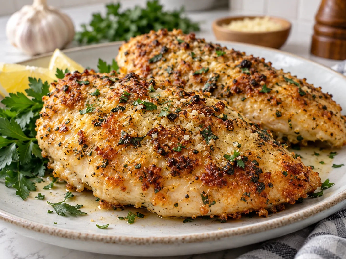 Garlic Parmesan Crusted Chicken Breasts Recipe
