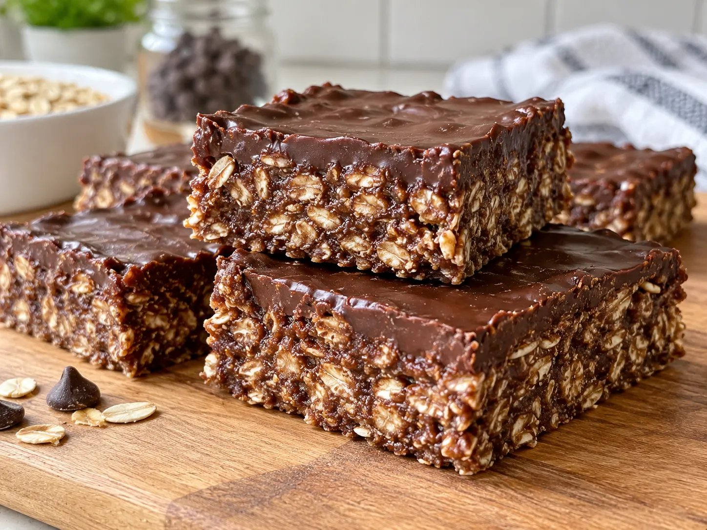 No-Bake Chocolate Oat Bars Recipe